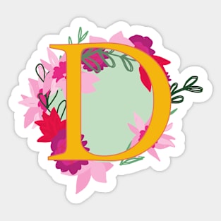 Monogram D, Personalized Initial Sticker